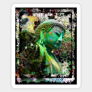 Japanese Buddha Statue Japan Kamakura Collage Art 71 Sticker